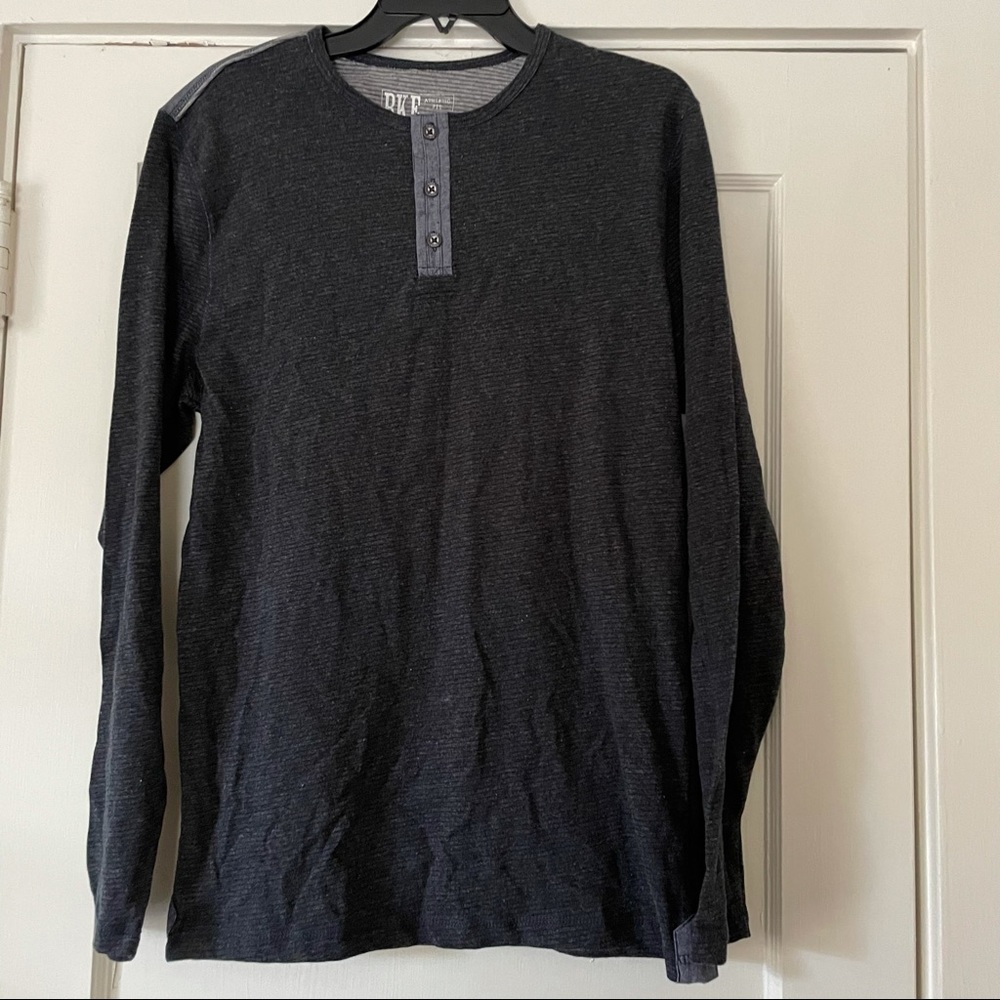 Bke Vintage Men's Athletic Fit Long Sleeve Shirt Henley NWT SZ M, Heathered Grey